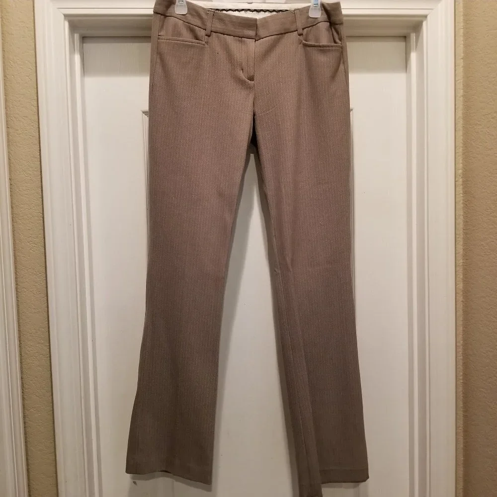 Express pants Tan and white pinstripe Size 6R - Picture 1 of 15